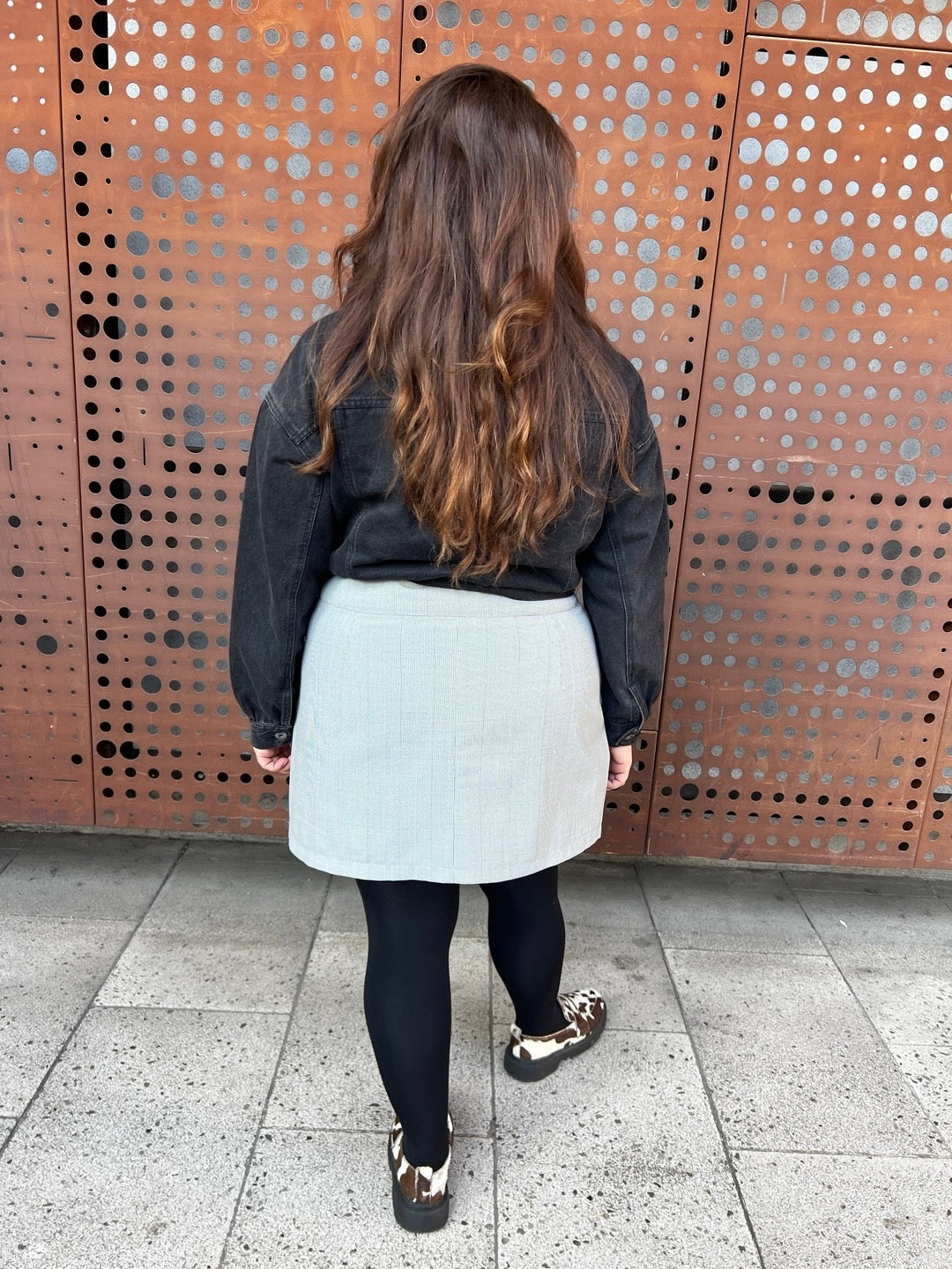 Falda Claudina Gris Cuadros