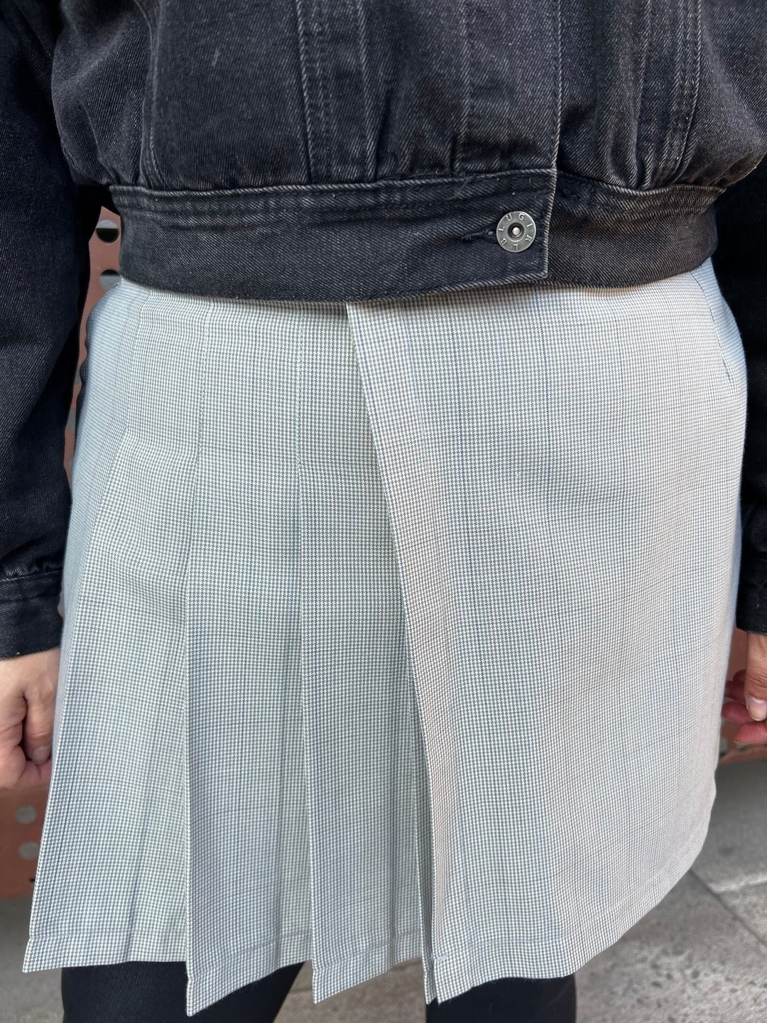 Falda Claudina Gris Cuadros