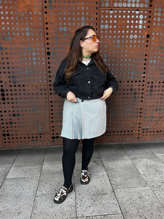 Falda Claudina Gris Cuadros