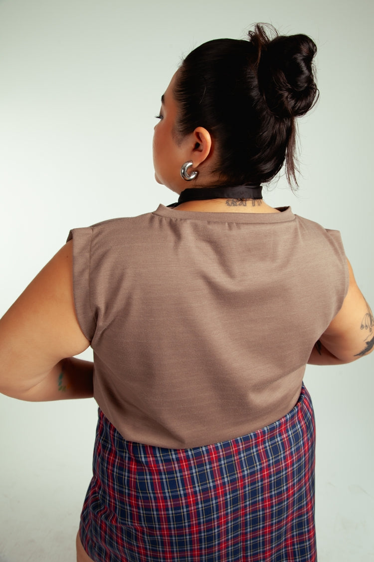 Falda Claudina Cuadrille Azul y Rojo