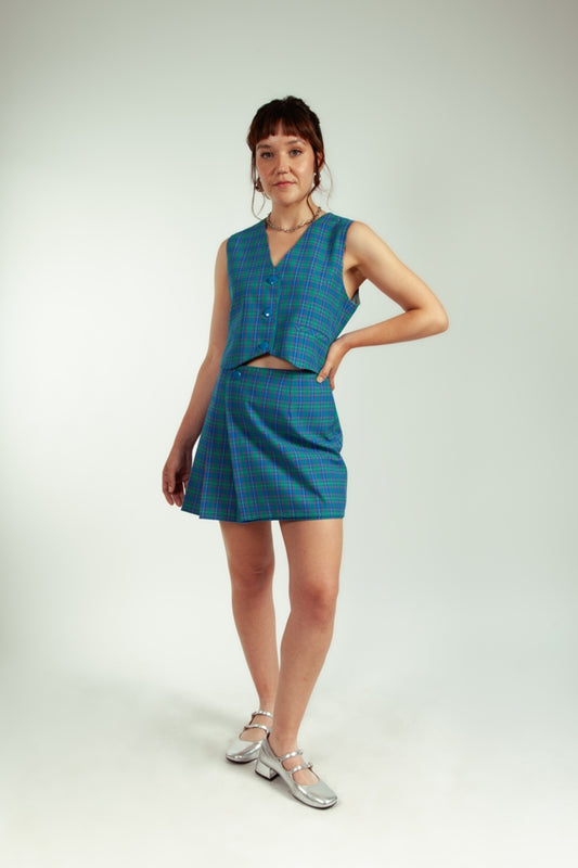 Falda Claudina Cuadrille Esmeralda