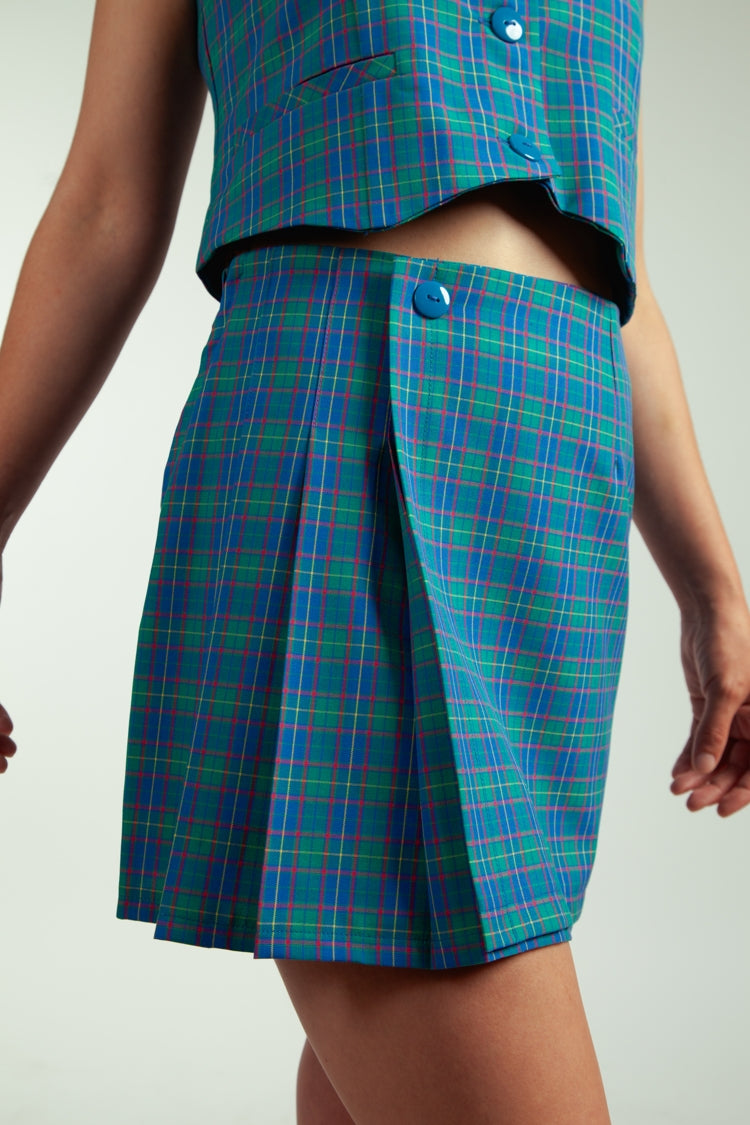 Falda Claudina Cuadrille Esmeralda