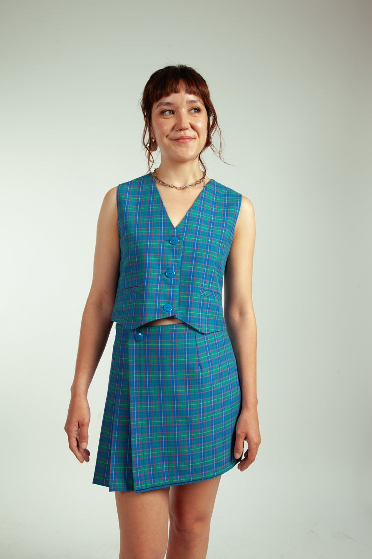 Falda Claudina Cuadrille Esmeralda