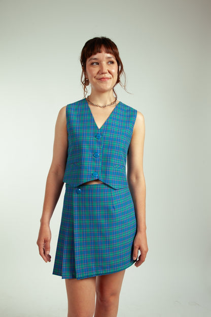 Falda Claudina Cuadrille Esmeralda