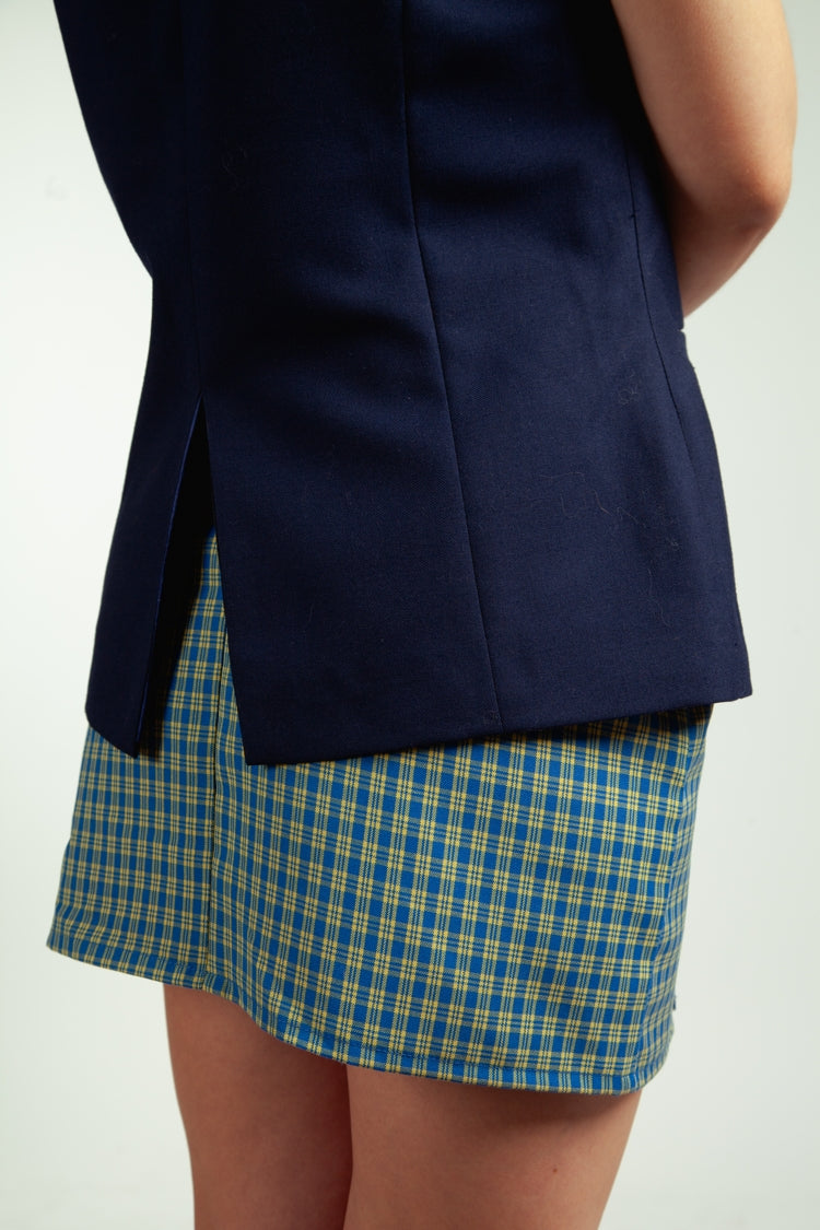 Falda Francisca Cuadrille Amarillo y Azul