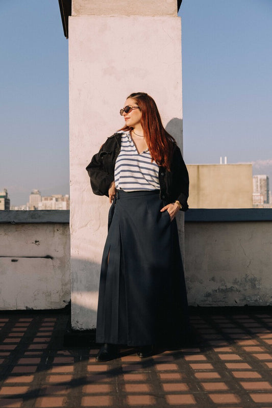 Falda Claudina Soto Navy