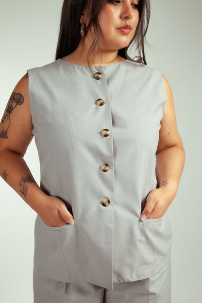 Gilet Rocío Gris Perla