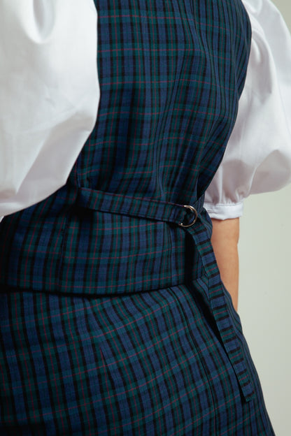 Gilet Colomba Cuadrillé Verde con Azul