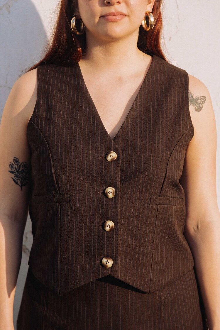 Gilet Monserrat Rayas Café