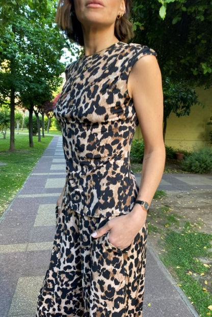 Pantalón palazzo Leopardo