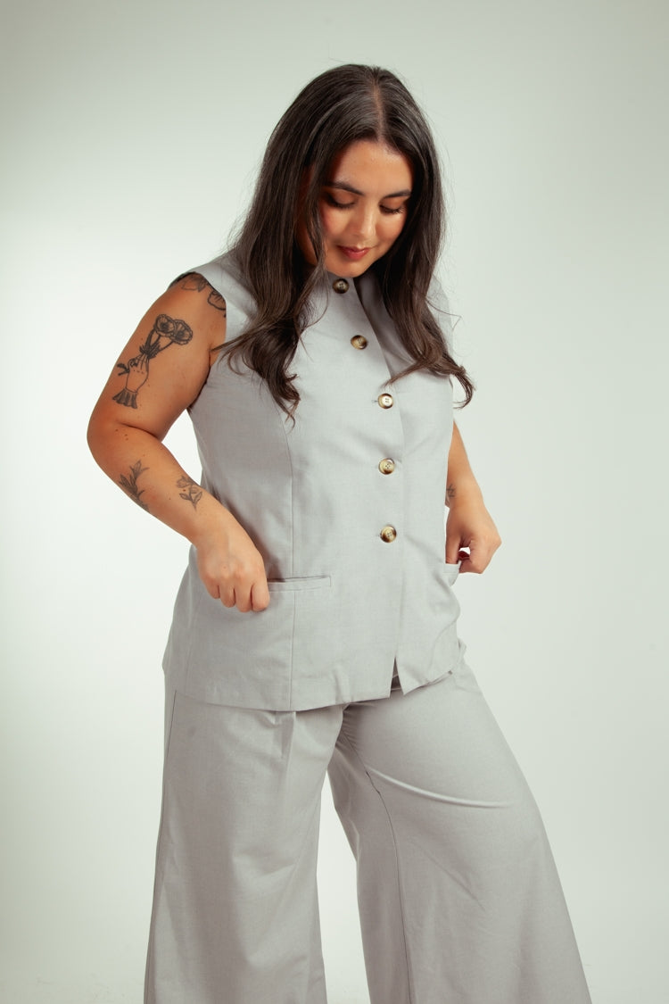 Pantalón Cecilia Gris Perla