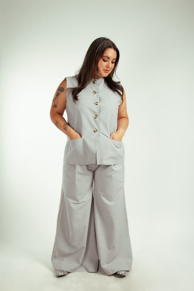 Pantalón Cecilia Gris Perla