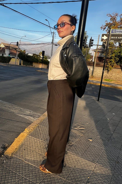 Pantalón Florencia Rayas Café