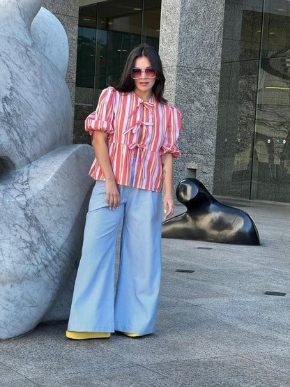 Pantalón Cecilia Rayas Celeste