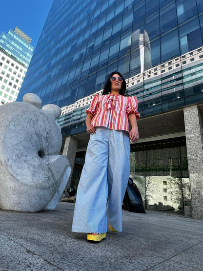 Pantalón Cecilia Rayas Celeste